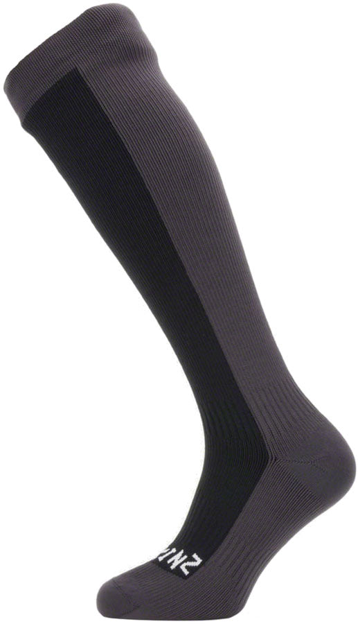 Load image into Gallery viewer, SealSkinz Worstead Waterproof Knee Socks - Black/Gray Large
