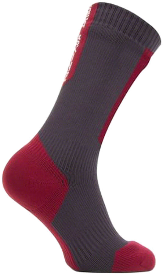 Load image into Gallery viewer, SealSkinz Runton Waterproof Mid Socks - Gray/Red/White Large
