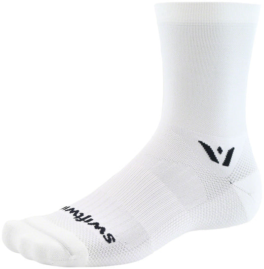 Swiftwick Aspire Five Socks - 5" White Large