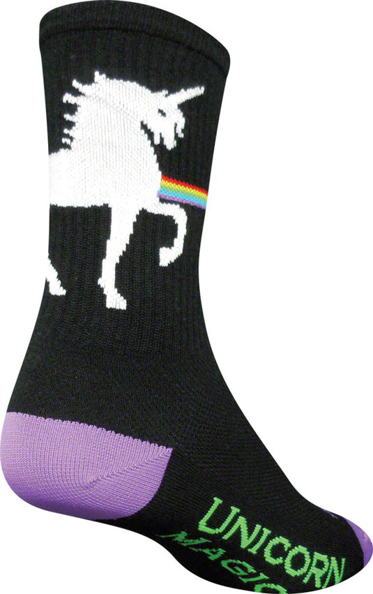 SockGuy Crew Unicorn Magic Socks - 6 inch Black Large/X-Large