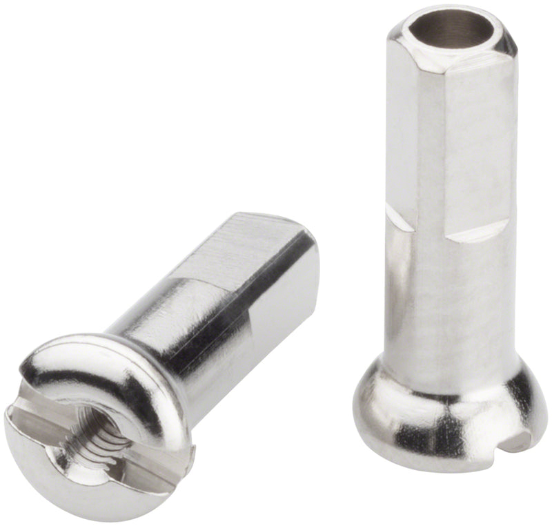 Load image into Gallery viewer, DT Swiss Pro Head Brass Nipples: 2.0 x 14mm Silver Box of 100
