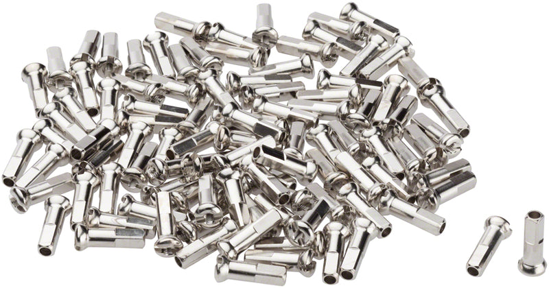 Load image into Gallery viewer, DT Swiss Pro Head Brass Nipples: 2.0 x 14mm Silver Box of 100
