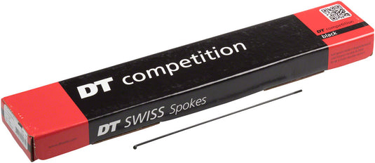DT Swiss Competition Spoke: 2.0/1.8/2.0mm 185mm J-bend Black Box of 100