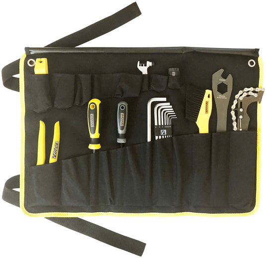 Pedros Starter Tool Kit 1.1. Including 19 Tools And Tool Wrap Black