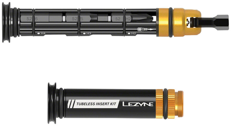 Load image into Gallery viewer, Lezyne Dual Insert Kit Bar-End Mount Multi Tool Tubeless Plug Tool BLK
