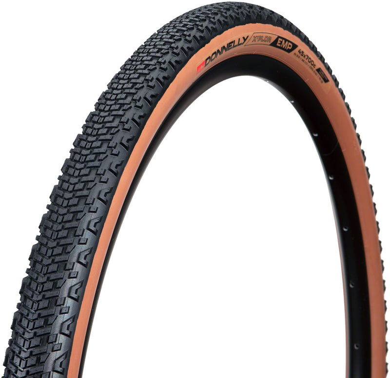 Load image into Gallery viewer, Donnelly Sports EMP Tire - 700 x 45 Tubeless Folding Black/Tan
