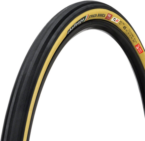 Challenge Strada Bianca TLR Road Tire 700x45C Folding Tubeless Ready SmartPlus SuperPoly 300TPI Tanwall