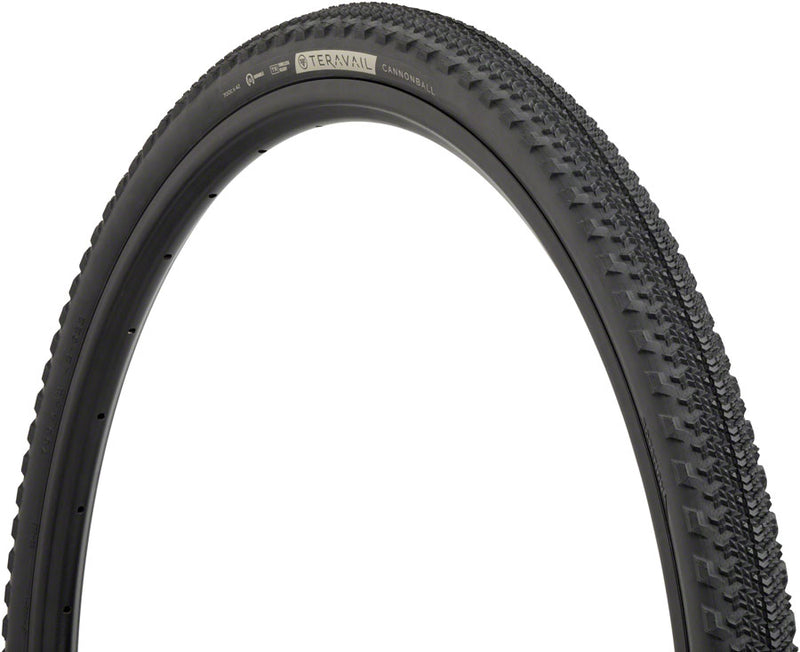 Load image into Gallery viewer, Teravail Cannonball Tire - 700 x 42 Tubeless Folding BLK Durable Fast Compound
