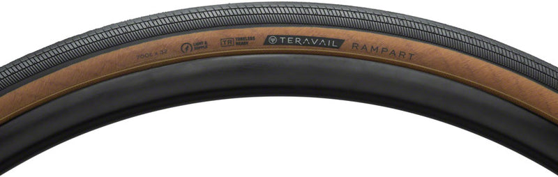 Load image into Gallery viewer, Teravail Rampart Tire - 700 x 32 Tubeless Folding Tan Light Supple Fast Compound
