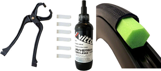 Vittoria Air-Liner Tubeless Road Kit - 2 Inserts Tire Sealant Pliers Clips Small 25mm