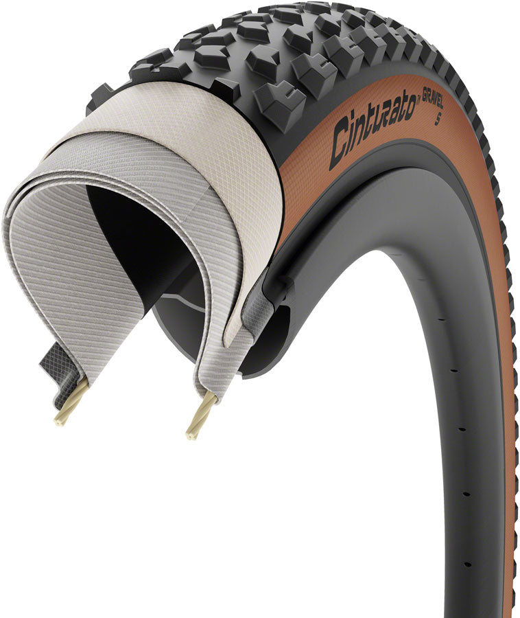 Load image into Gallery viewer, Pirelli Cinturato Gravel S Tire - 700 x 45 Tubeless Folding Black/Tan
