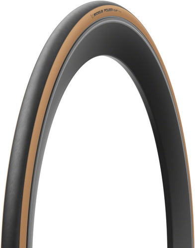 Michelin Power Cup TLR Tire - 700 x 25 Tubeless Folding BLK/Tan Competition Line X-RACE Air Proof