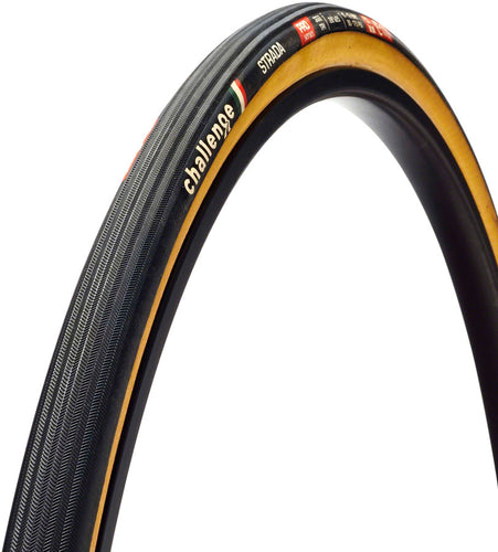 Challenge Strada Pro Tire 700x25C Folding Clincher Natural SuperPoly PPS 300TPI Tanwall
