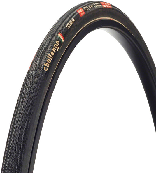 Challenge Strada Pro Tire 700x25C Folding Clincher Natural SuperPoly PPS 300TPI Black