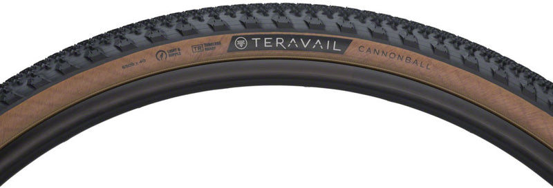 Load image into Gallery viewer, Teravail Cannonball Tire - 650b x 40 Tubeless Folding Tan Durable Fast Compound
