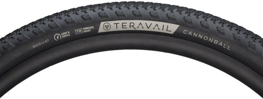 Teravail Cannonball Tire - 650b x 47 Tubeless Folding BLK Durable Fast Compound