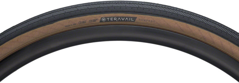Load image into Gallery viewer, Teravail Rampart Tire - 700 x 38 Tubeless Folding Tan Light Supple Fast Compound
