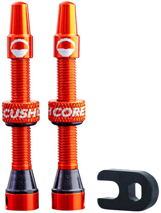 CushCore Tubeless Presta Valve Set - 55mm Orange