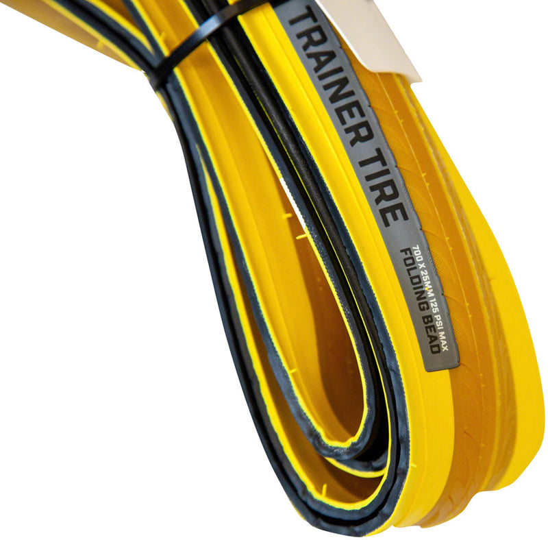 Load image into Gallery viewer, Saris Trainer Tire - 700 x 25 Clincher Folding Yellow
