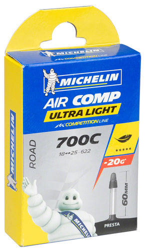 Michelin Aircomp Ultra Light Tube - 700 x 18 - 23mm 60mm Presta Valve