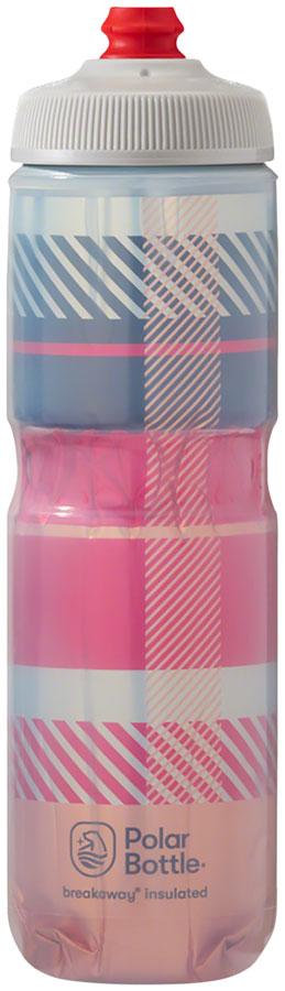 Polar Breakaway Insulated Tartan Water Bottle - Red/Orange 24oz