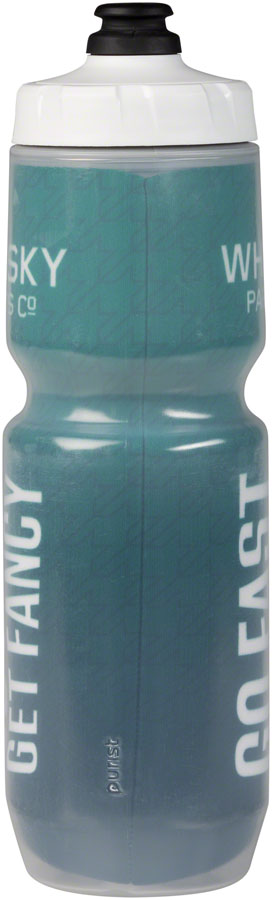 Load image into Gallery viewer, WHISKY Go Fast Get Fancy Purist Insulated Water Bottle - Green White 23oz
