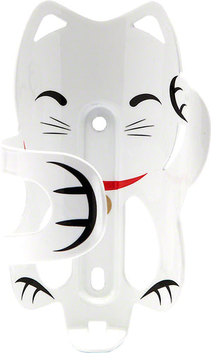 Portland Design Works Lucky Cat Water Bottle Cage: White Cat