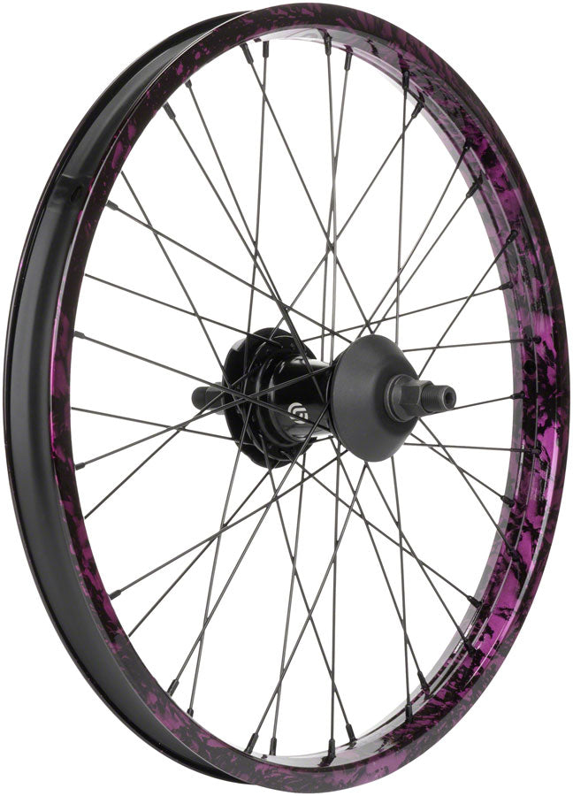 Load image into Gallery viewer, Salt Everest Rear Wheel - 20&quot; Black/Purple Splatter Freecoaster LHD

