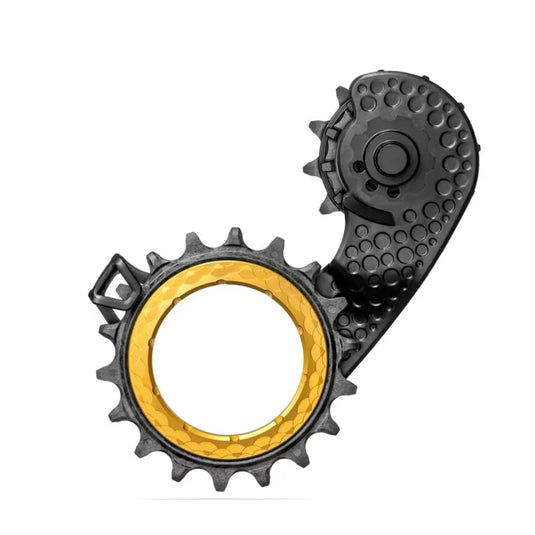Absolute Black Carbon-Ceramic Hollow Cage SRAM AXS - Gold