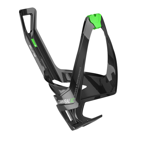 Elite Cannibal XC Bottle Cage Black Glossy/Green