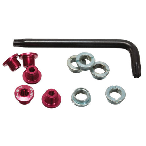 Sugino Alloy Outer Chainring Bolt Set Single - Red