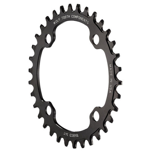Wolf Tooth 104 BCD Chainring - 34t 104 BCD 4-Bolt Drop-Stop B Black